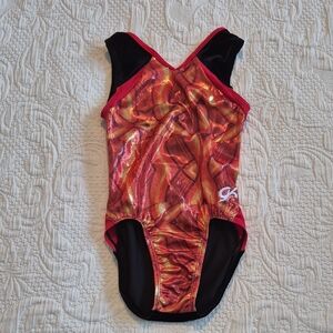 GK child Medium orange, gold & black red, dance, gymnastics VGUC